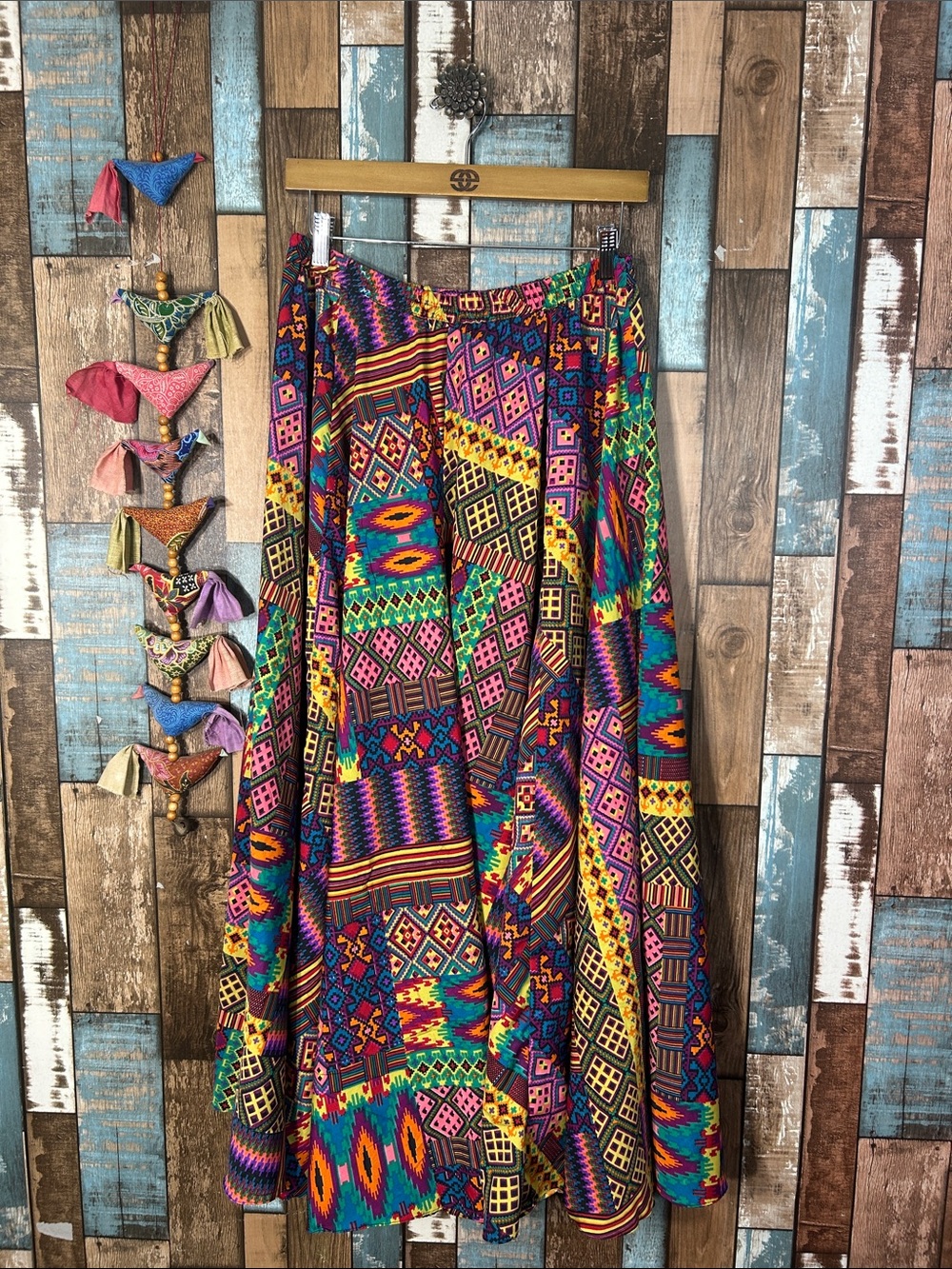 Mix Nouveau Vibrant Multicolor Bohemian Maxi Skirt
